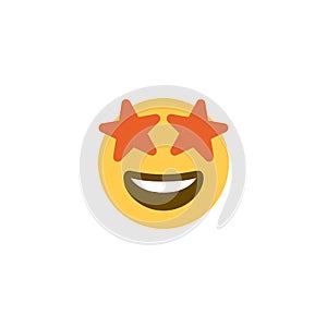 Stars face icon illustration emoji