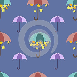 Stars are hidden under a bright umbrella, pattern