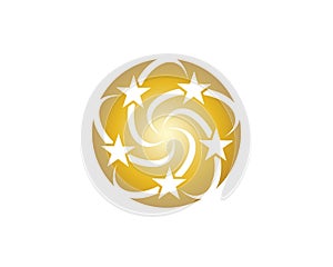 Stars icon logo design template