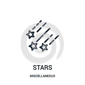 stars icon vector from miscellaneous collection. Thin line stars outline icon vector illustration. Linear symbol for use on web