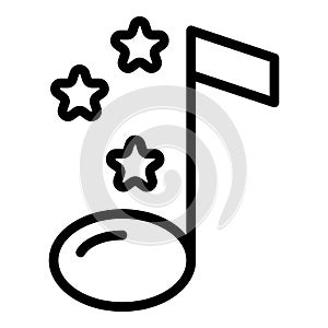 Stars music icon, outline style