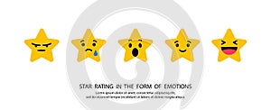 Stars rating in the form emotions