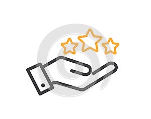 Stars rating review in Hand icon. Quality icon. Vector illustration