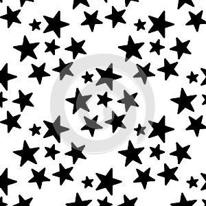 Stars seamless pattern. Vector illustration on white backround. Eps 10