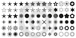 Estrellas un conjunto compuesto por 78 negro iconos. clasificación estrella icono. estrella 