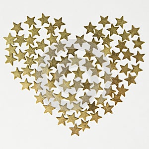 Stars in the shape of heart background on Valentines Day