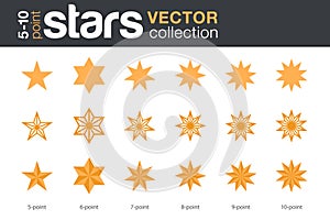 Stars Shapes Silhouettes Vector collection