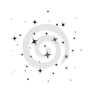 Stars on sky icon simple flat style isolated