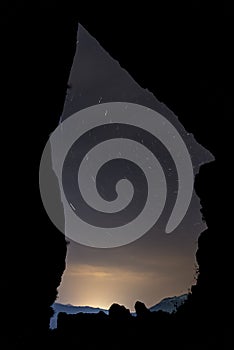 Stars of the sky view from the cave