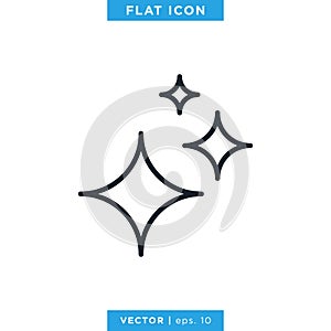 Stars, Sparkle Icon Vector Design Template. Editable Stroke.