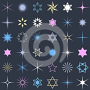 Stars and sparkles design elements