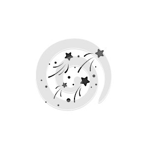 Stars with sparkles. Sturdust, confetti template. Vector illustration
