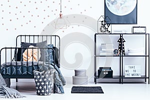 Stars stickers in bedroom interior