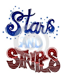 Stars and Stripes Hand Lettered Graphic photo