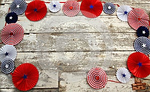 Stars and stripes on a rustic white background