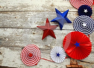Stars and stripes on a rustic white background