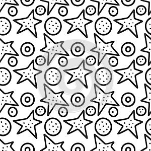 Stars, vector concept in doodle style. Hand drawn illustration for printing on T-shirts, postcards