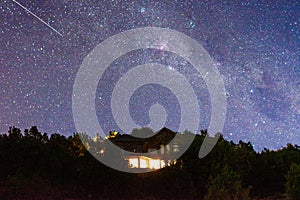 Stars view in villa pehuenia night landscape photo