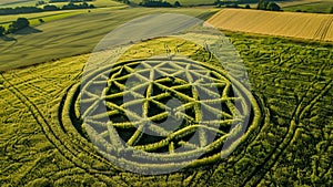 Crop Circles With Geometric, Circles, Spirals or Sacred Geometry Design