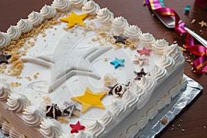 starshaped cake celebrating babys birth photo