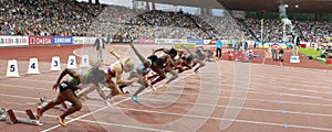 Start of the 100m Women