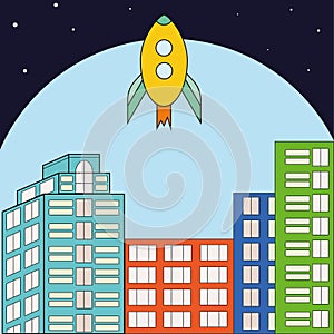 Rocket launch into space.