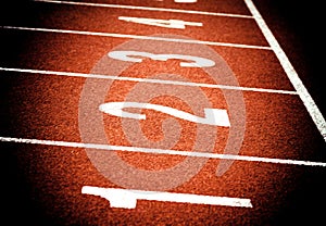 Start on athletics running track