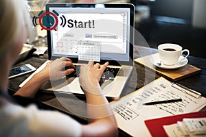 Start Beginning Forward Startup Launch First Activation Concept