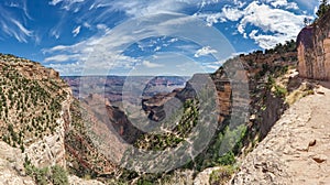 Start of Bright Angel Trailhead at Grand Canyon South Rim Arizona USA photo