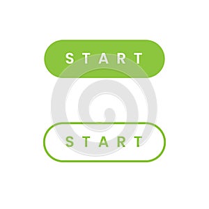 start button green color vector icon set.