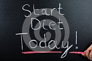 Start Diet Concept On Blackboard