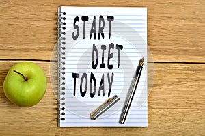 Start diet today text
