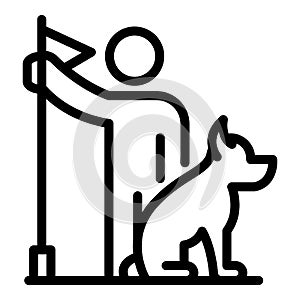 Start dog training icon, outline style