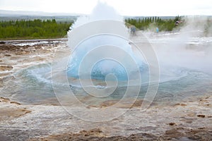 Start of eruption of the geyser Strokkur