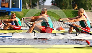 At the start of finals in rowing