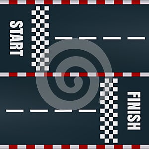 Start finish racing track vector marking