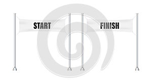 Start finish. Winner banner. Flat line cartoon vector illustration