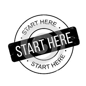 Start Here rubber stamp
