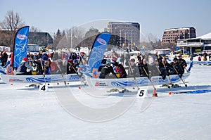 Start of an Ice Dragon Boat Race