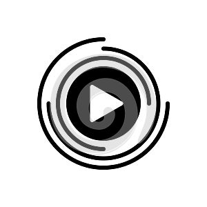 Black solid icon for Start, button and power