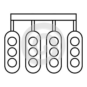 Start lights in race icon, outline style