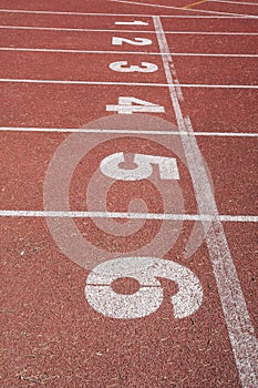 Start line for athlethics with numbers on it