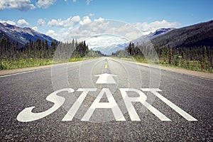 Start line on the highway