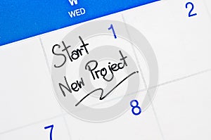 Start new project on calendar.