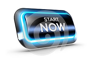 Start Now Button Over White Background