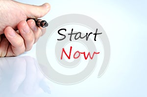 Start now text concept