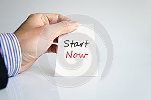 Start now text concept