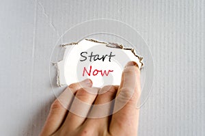 Start now text concept