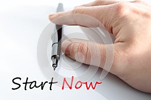 Start now text concept