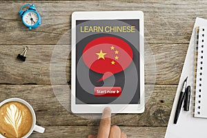 Start now to learn Chinese through online lesson using tablet computer